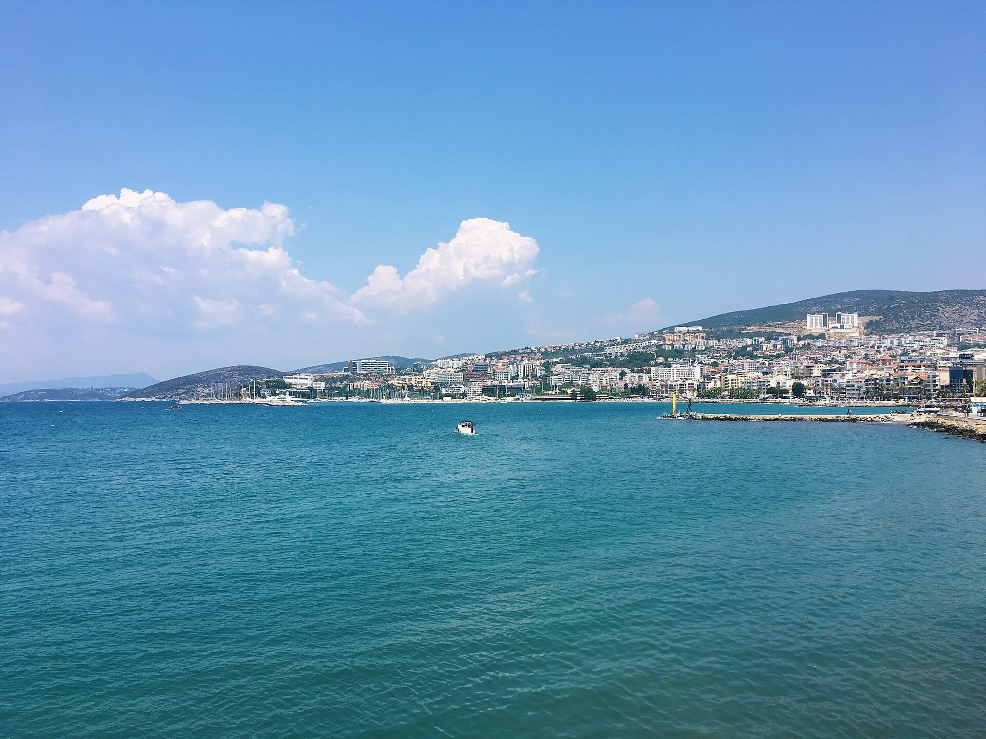 Kuşadası marina and Aegean coastline, Türkiye